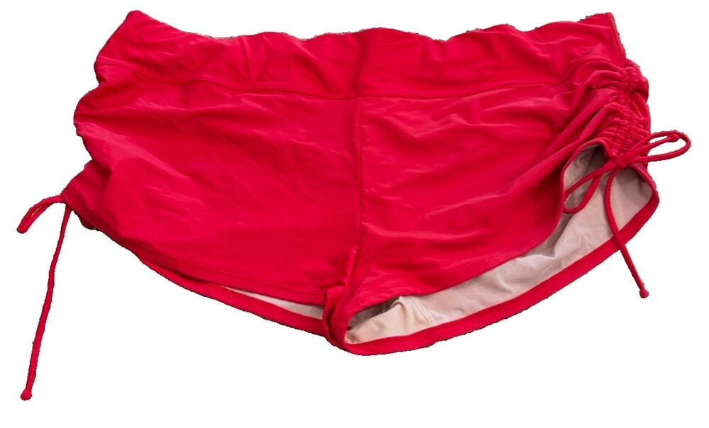 Cacique Goji Berry Red Swim Boy Shorts Women's Plus Size 26 Bikini Bottom